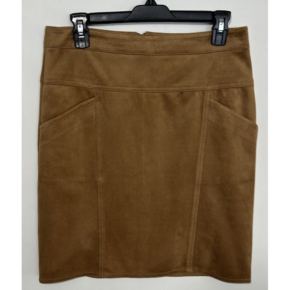 J. McLaughlin Tan Merced Faux Suede Skirt size 4